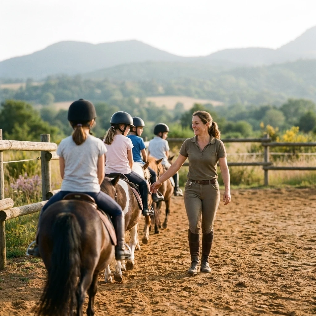 Cours de poney à Thionne, Allier